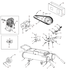 Page A Diagram and Parts List for 4B222E 2007 Campbell Hausfeld Compressor